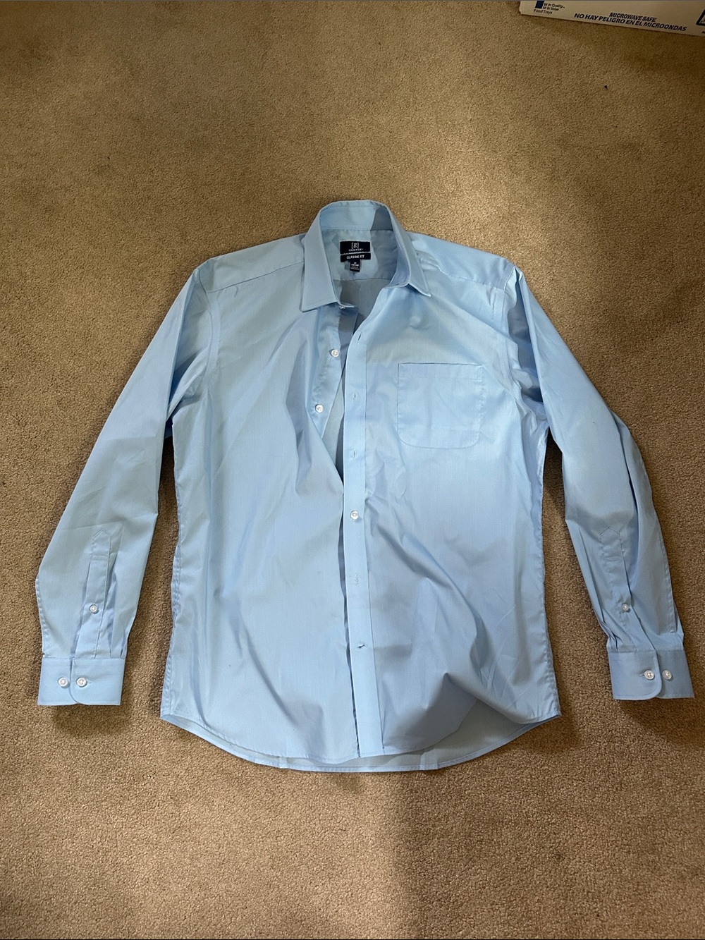 George Light Blue Men's Dress Shirt with Spread Collar - Classic Tailored Fit